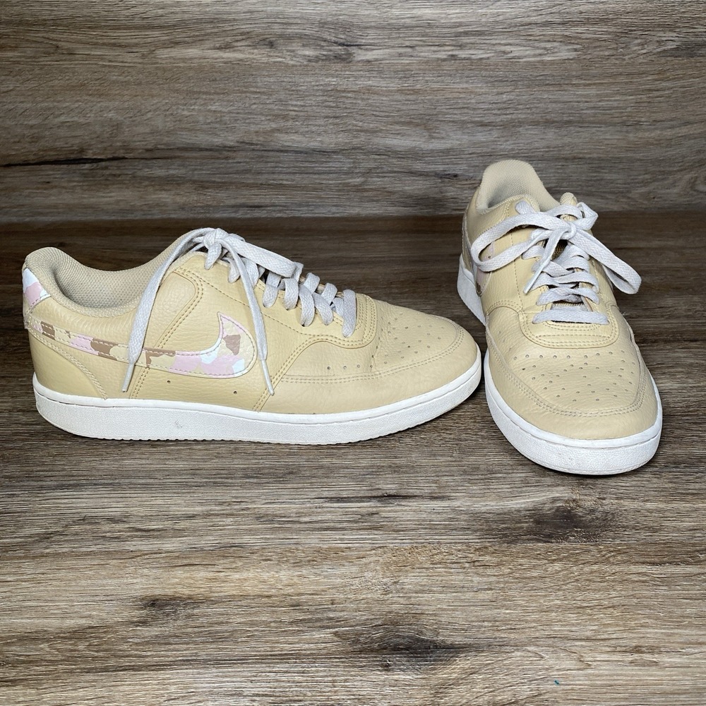 Nike Court Vision Low Next Nature Sesame Camo Size 10 Womens DX3734-200 Sneaker